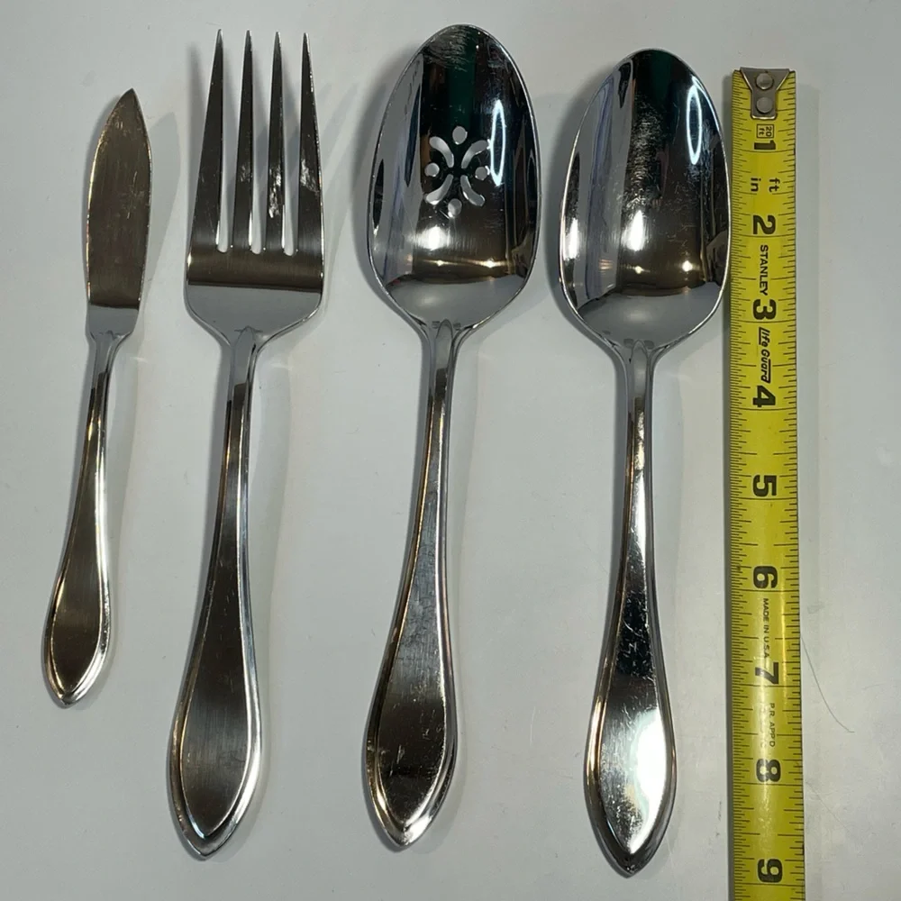 Oneida Stainless Flatware Hostess Serving Set 4 Pieces Slotted Spoon Silverware